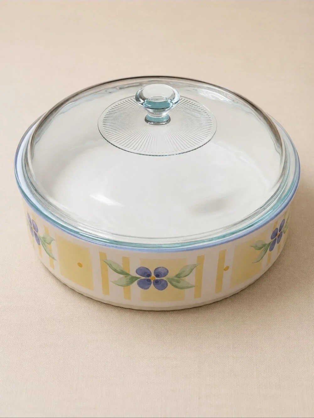 Pfaltzgraff Summer Breeze 1.5 Qt Covered Casserole Dish w/ Original Glass Lid